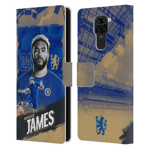 Chelsea Football Club 2023/24 First Team Reece James Leather Book Wallet Case Cover For Xiaomi Redmi Note 9 / Redmi 10X 4G