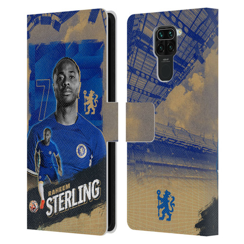 Chelsea Football Club 2023/24 First Team Raheem Sterling Leather Book Wallet Case Cover For Xiaomi Redmi Note 9 / Redmi 10X 4G
