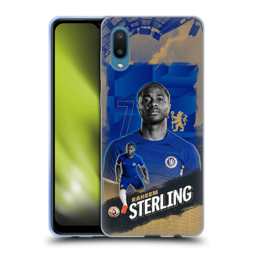 Chelsea Football Club 2023/24 First Team Raheem Sterling Soft Gel Case for Samsung Galaxy A02/M02 (2021)