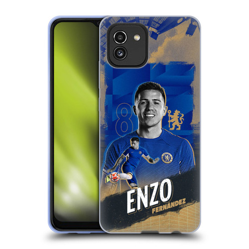 Chelsea Football Club 2023/24 First Team Enzo Fernández Soft Gel Case for Samsung Galaxy A03 (2021)