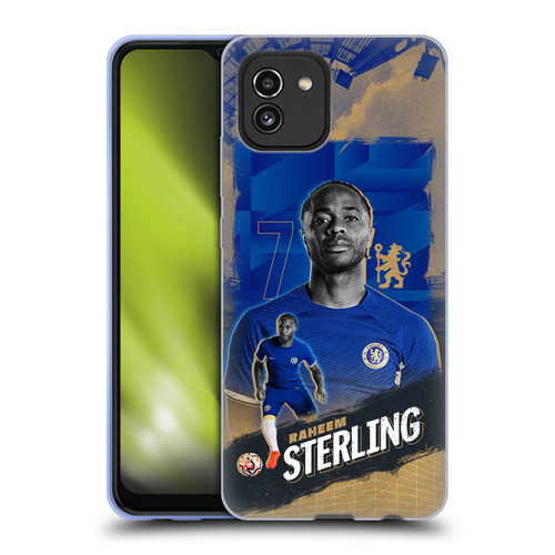 Chelsea Football Club 2023/24 First Team Raheem Sterling Soft Gel Case for Samsung Galaxy A03 (2021)
