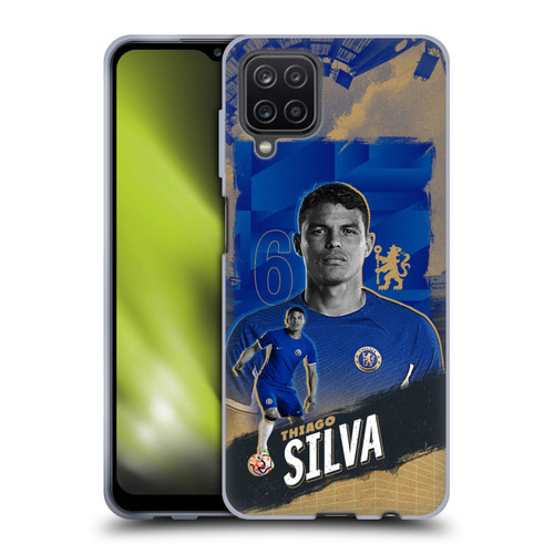 Chelsea Football Club 2023/24 First Team Thiago Silva Soft Gel Case for Samsung Galaxy A12 (2020)