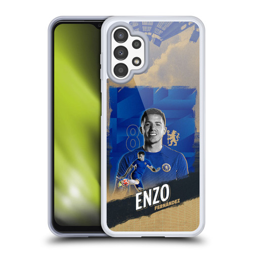 Chelsea Football Club 2023/24 First Team Enzo Fernández Soft Gel Case for Samsung Galaxy A13 (2022)