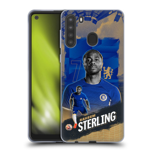 Chelsea Football Club 2023/24 First Team Raheem Sterling Soft Gel Case for Samsung Galaxy A21 (2020)