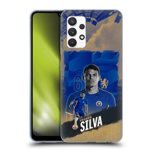 Chelsea Football Club 2023/24 First Team Thiago Silva Soft Gel Case for Samsung Galaxy A32 (2021)