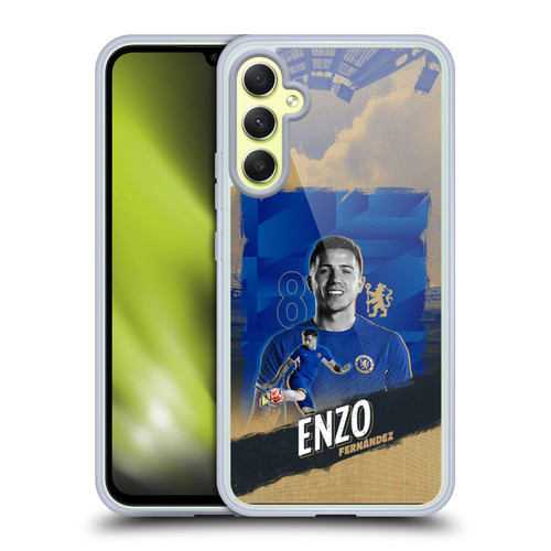 Chelsea Football Club 2023/24 First Team Enzo Fernández Soft Gel Case for Samsung Galaxy A34 5G