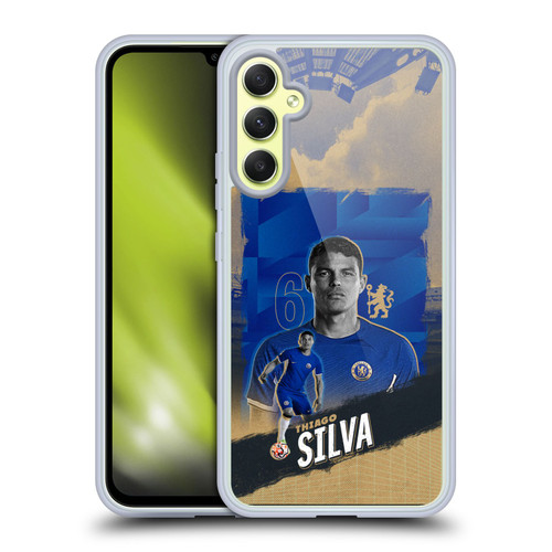 Chelsea Football Club 2023/24 First Team Thiago Silva Soft Gel Case for Samsung Galaxy A34 5G