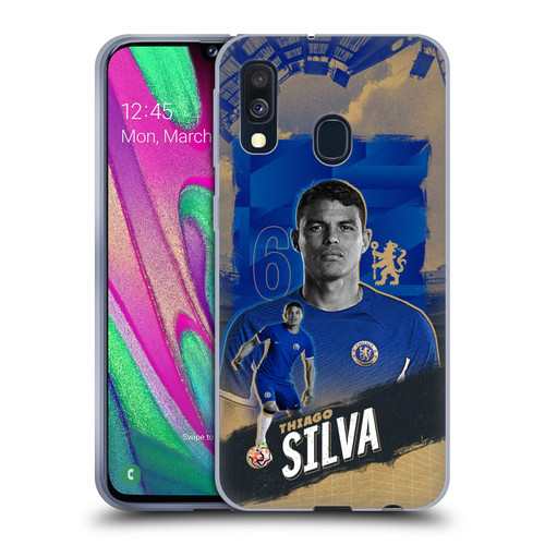 Chelsea Football Club 2023/24 First Team Thiago Silva Soft Gel Case for Samsung Galaxy A40 (2019)