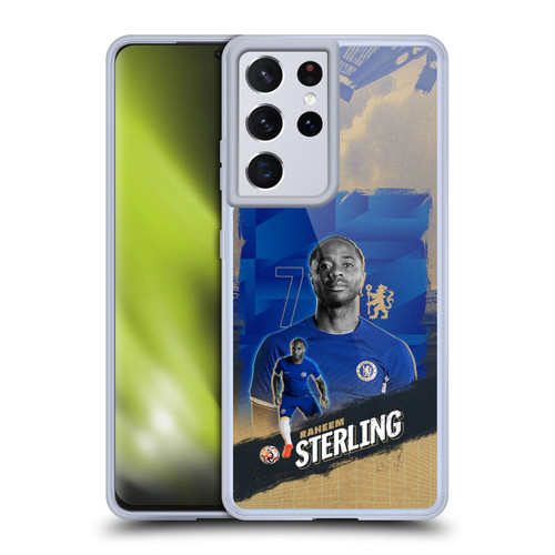 Chelsea Football Club 2023/24 First Team Raheem Sterling Soft Gel Case for Samsung Galaxy S21 Ultra 5G