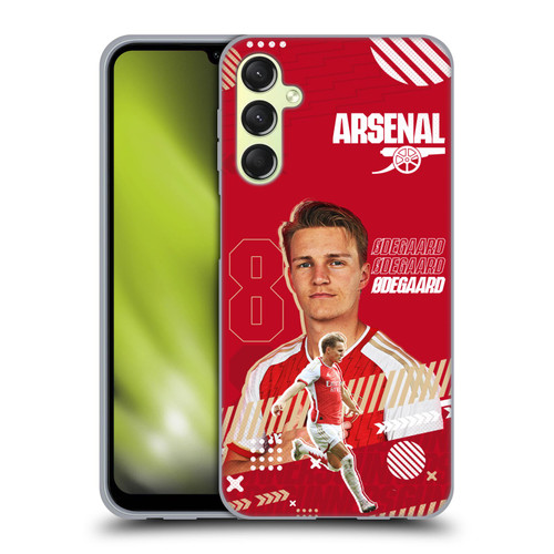 Arsenal FC 2023/24 First Team Martin Ødegaard Soft Gel Case for Samsung Galaxy A24 4G / M34 5G