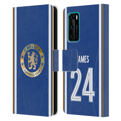 Chelsea Football Club 2023/24 Players Home Kit Reece James Leather Book Wallet Case Cover For Huawei P40 5G