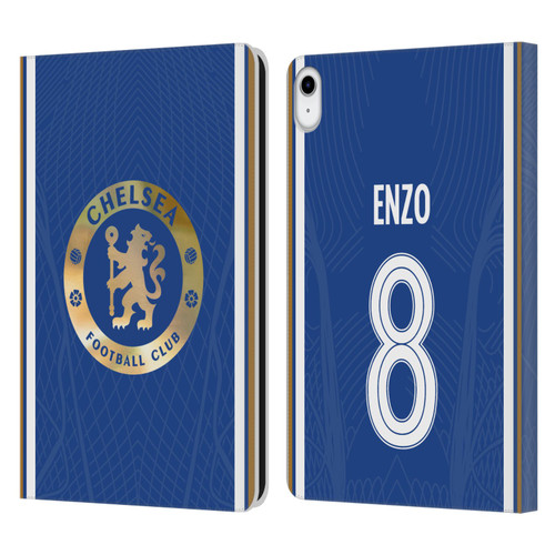 Chelsea Football Club 2023/24 Players Home Kit Enzo Fernández Leather Book Wallet Case Cover For Apple iPad 10.9 (2022)
