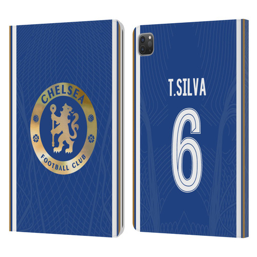 Chelsea Football Club 2023/24 Players Home Kit Thiago Silva Leather Book Wallet Case Cover For Apple iPad Pro 11 2020 / 2021 / 2022
