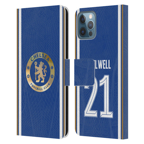 Chelsea Football Club 2023/24 Players Home Kit Ben Chilwell Leather Book Wallet Case Cover For Apple iPhone 12 / iPhone 12 Pro