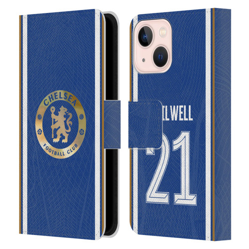 Chelsea Football Club 2023/24 Players Home Kit Ben Chilwell Leather Book Wallet Case Cover For Apple iPhone 13 Mini