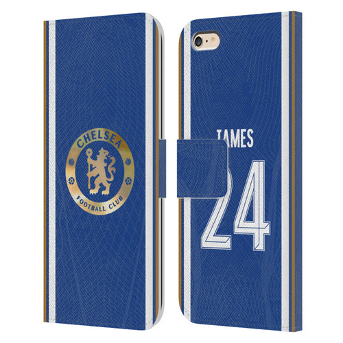 Chelsea Football Club 2023/24 Players Home Kit Reece James Leather Book Wallet Case Cover For Apple iPhone 6 Plus / iPhone 6s Plus
