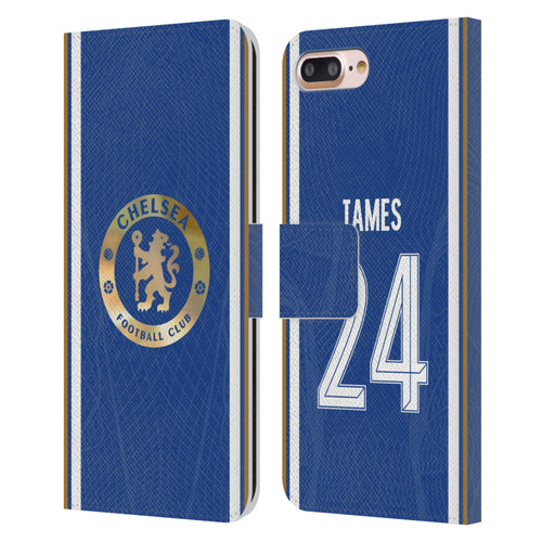 Chelsea Football Club 2023/24 Players Home Kit Reece James Leather Book Wallet Case Cover For Apple iPhone 7 Plus / iPhone 8 Plus