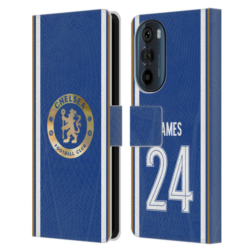 Chelsea Football Club 2023/24 Players Home Kit Reece James Leather Book Wallet Case Cover For Motorola Edge 30