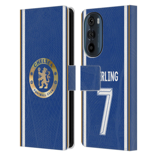 Chelsea Football Club 2023/24 Players Home Kit Raheem Sterling Leather Book Wallet Case Cover For Motorola Edge 30