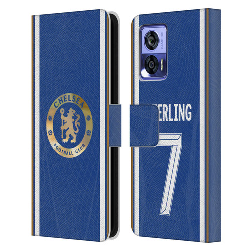 Chelsea Football Club 2023/24 Players Home Kit Raheem Sterling Leather Book Wallet Case Cover For Motorola Edge 30 Neo 5G