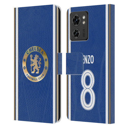 Chelsea Football Club 2023/24 Players Home Kit Enzo Fernández Leather Book Wallet Case Cover For Motorola Moto Edge 40