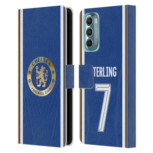 Chelsea Football Club 2023/24 Players Home Kit Raheem Sterling Leather Book Wallet Case Cover For Motorola Moto G Stylus 5G (2022)