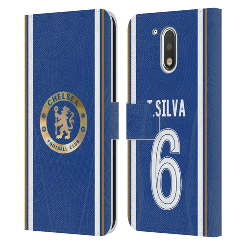 Chelsea Football Club 2023/24 Players Home Kit Thiago Silva Leather Book Wallet Case Cover For Motorola Moto G41