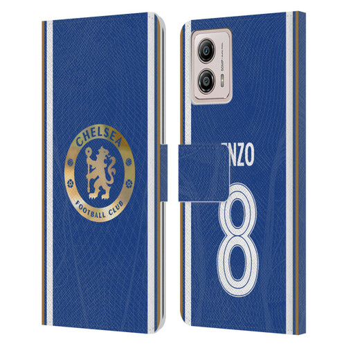 Chelsea Football Club 2023/24 Players Home Kit Enzo Fernández Leather Book Wallet Case Cover For Motorola Moto G53 5G