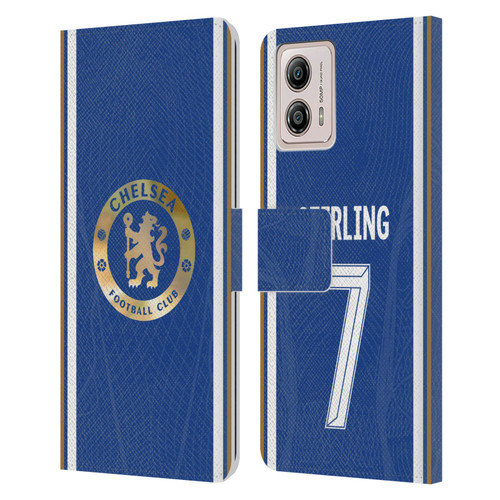 Chelsea Football Club 2023/24 Players Home Kit Raheem Sterling Leather Book Wallet Case Cover For Motorola Moto G53 5G