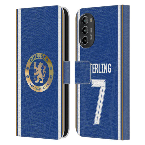 Chelsea Football Club 2023/24 Players Home Kit Raheem Sterling Leather Book Wallet Case Cover For Motorola Moto G82 5G