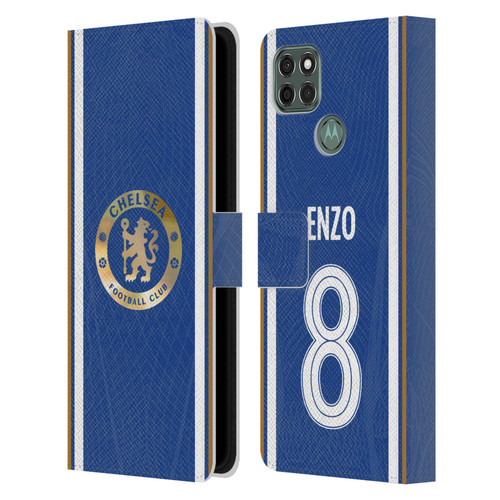 Chelsea Football Club 2023/24 Players Home Kit Enzo Fernández Leather Book Wallet Case Cover For Motorola Moto G9 Power