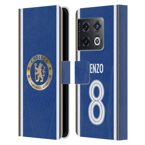 Chelsea Football Club 2023/24 Players Home Kit Enzo Fernández Leather Book Wallet Case Cover For OnePlus 10 Pro