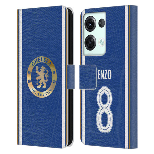 Chelsea Football Club 2023/24 Players Home Kit Enzo Fernández Leather Book Wallet Case Cover For OPPO Reno8 Pro