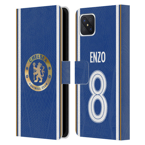 Chelsea Football Club 2023/24 Players Home Kit Enzo Fernández Leather Book Wallet Case Cover For OPPO Reno4 Z 5G