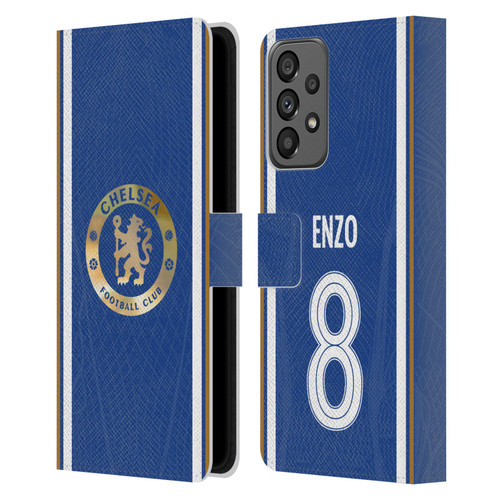 Chelsea Football Club 2023/24 Players Home Kit Enzo Fernández Leather Book Wallet Case Cover For Samsung Galaxy A73 5G (2022)