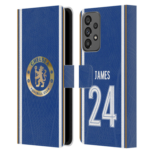 Chelsea Football Club 2023/24 Players Home Kit Reece James Leather Book Wallet Case Cover For Samsung Galaxy A73 5G (2022)