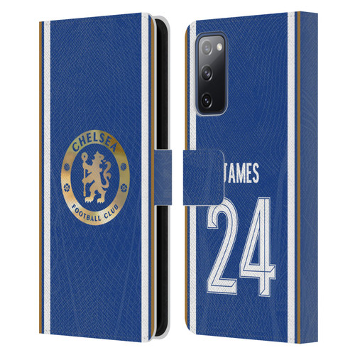 Chelsea Football Club 2023/24 Players Home Kit Reece James Leather Book Wallet Case Cover For Samsung Galaxy S20 FE / 5G