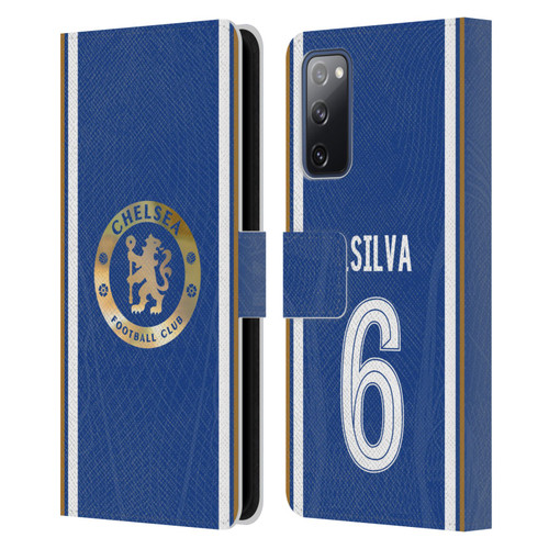 Chelsea Football Club 2023/24 Players Home Kit Thiago Silva Leather Book Wallet Case Cover For Samsung Galaxy S20 FE / 5G