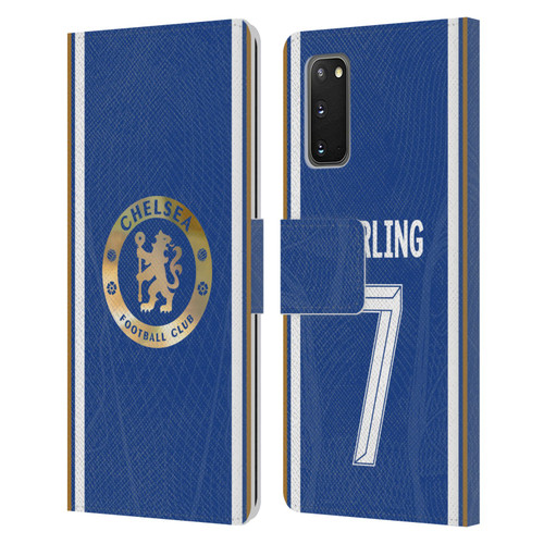 Chelsea Football Club 2023/24 Players Home Kit Raheem Sterling Leather Book Wallet Case Cover For Samsung Galaxy S20 / S20 5G