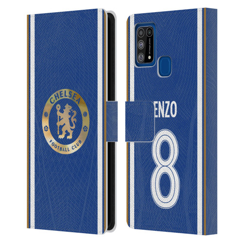 Chelsea Football Club 2023/24 Players Home Kit Enzo Fernández Leather Book Wallet Case Cover For Samsung Galaxy M31 (2020)