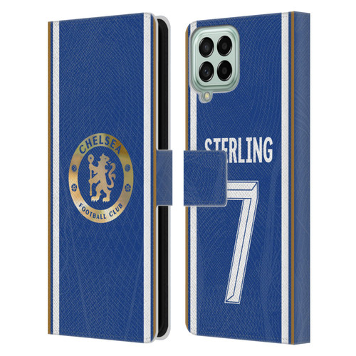 Chelsea Football Club 2023/24 Players Home Kit Raheem Sterling Leather Book Wallet Case Cover For Samsung Galaxy M33 (2022)