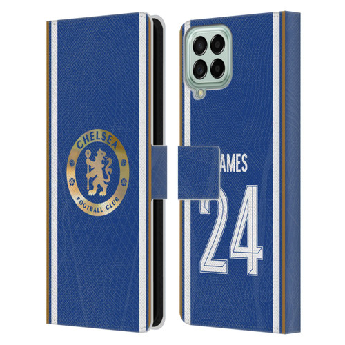 Chelsea Football Club 2023/24 Players Home Kit Reece James Leather Book Wallet Case Cover For Samsung Galaxy M53 (2022)