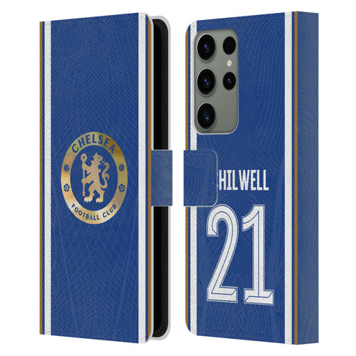 Chelsea Football Club 2023/24 Players Home Kit Ben Chilwell Leather Book Wallet Case Cover For Samsung Galaxy S23 Ultra 5G