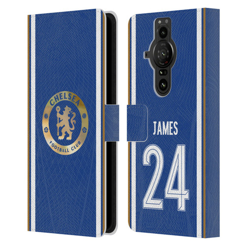 Chelsea Football Club 2023/24 Players Home Kit Reece James Leather Book Wallet Case Cover For Sony Xperia Pro-I
