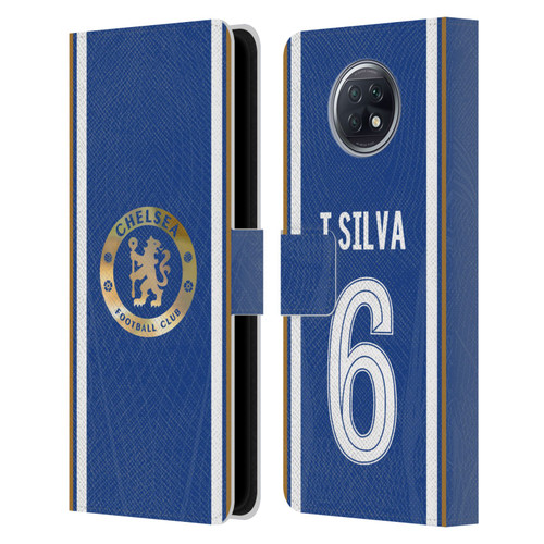 Chelsea Football Club 2023/24 Players Home Kit Thiago Silva Leather Book Wallet Case Cover For Xiaomi Redmi Note 9T 5G