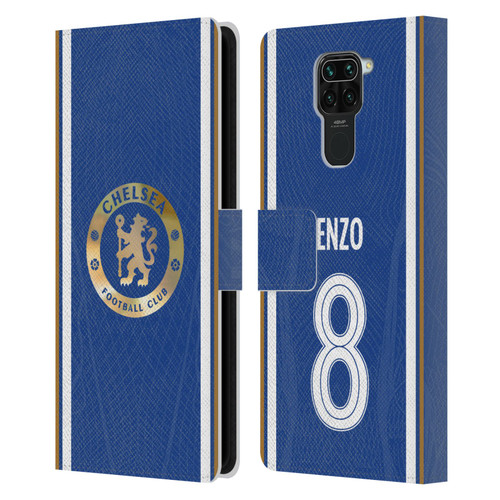 Chelsea Football Club 2023/24 Players Home Kit Enzo Fernández Leather Book Wallet Case Cover For Xiaomi Redmi Note 9 / Redmi 10X 4G
