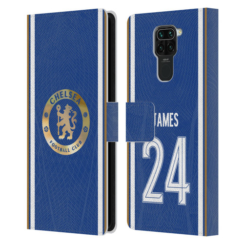 Chelsea Football Club 2023/24 Players Home Kit Reece James Leather Book Wallet Case Cover For Xiaomi Redmi Note 9 / Redmi 10X 4G