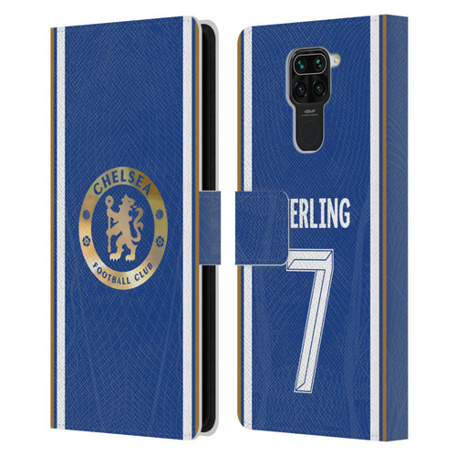 Chelsea Football Club 2023/24 Players Home Kit Raheem Sterling Leather Book Wallet Case Cover For Xiaomi Redmi Note 9 / Redmi 10X 4G