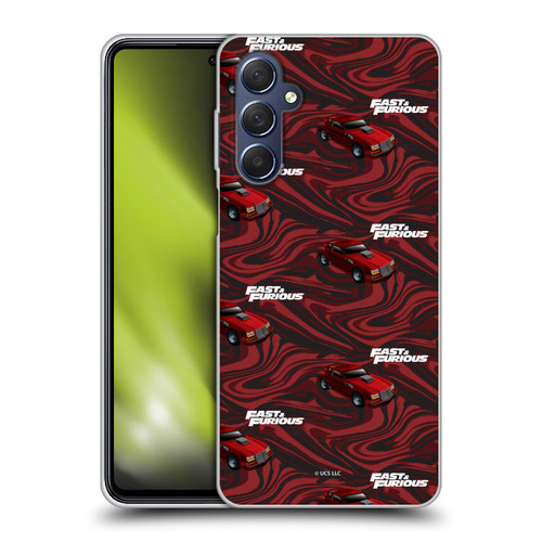 Fast & Furious Franchise Car Pattern Red Soft Gel Case for Samsung Galaxy M54 5G