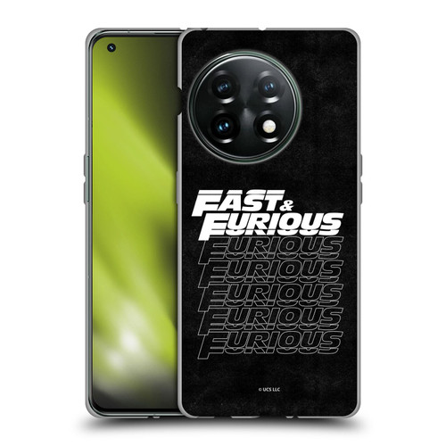 Fast & Furious Franchise Logo Art Black Text Soft Gel Case for OnePlus 11 5G